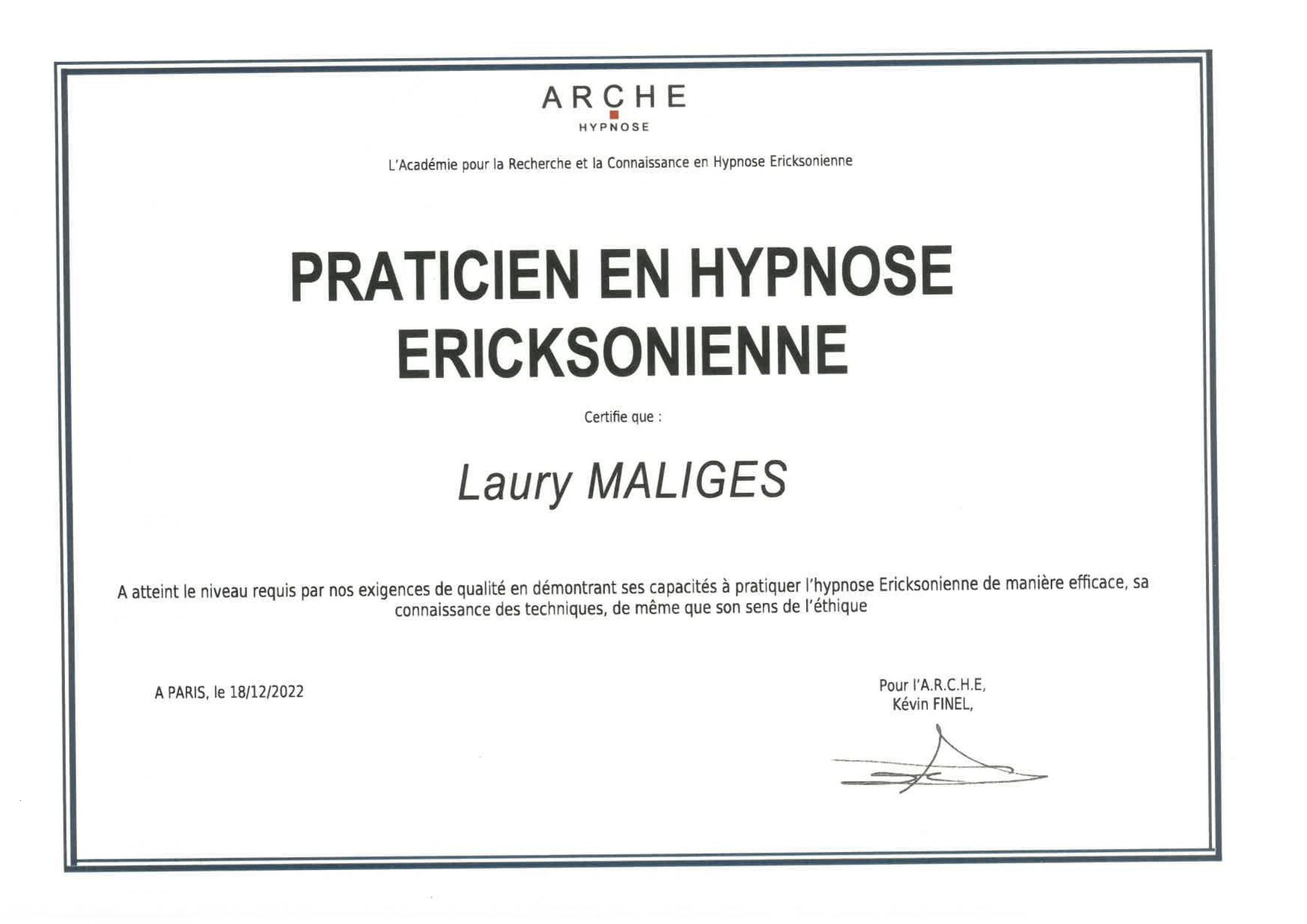 Diplome Hypnose Laury